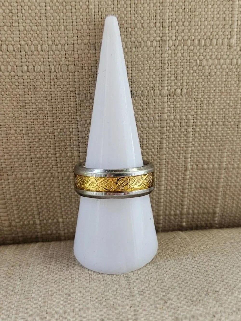 Men Ring Stainless Steel Gunmetal/Gold Tone Fashion Jewelry Finger Band Size 8